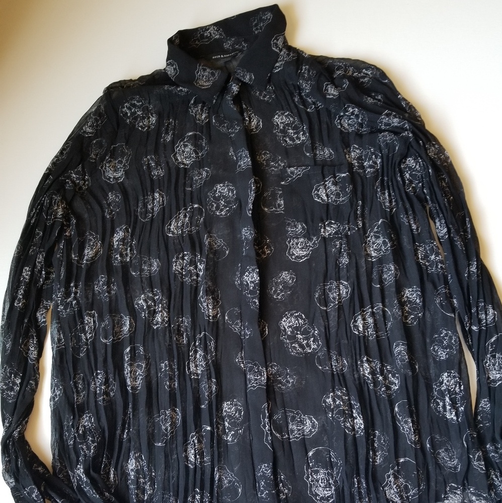 Rock & Republic sheer long sleeve button up shirt